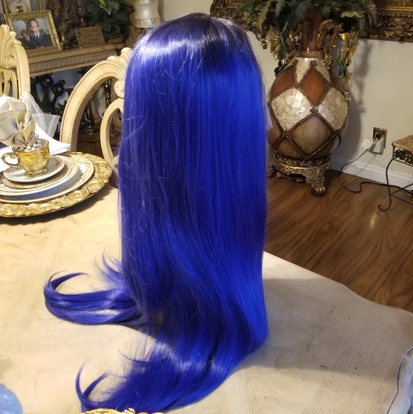 Black Blue Lace Front Wig main image 7